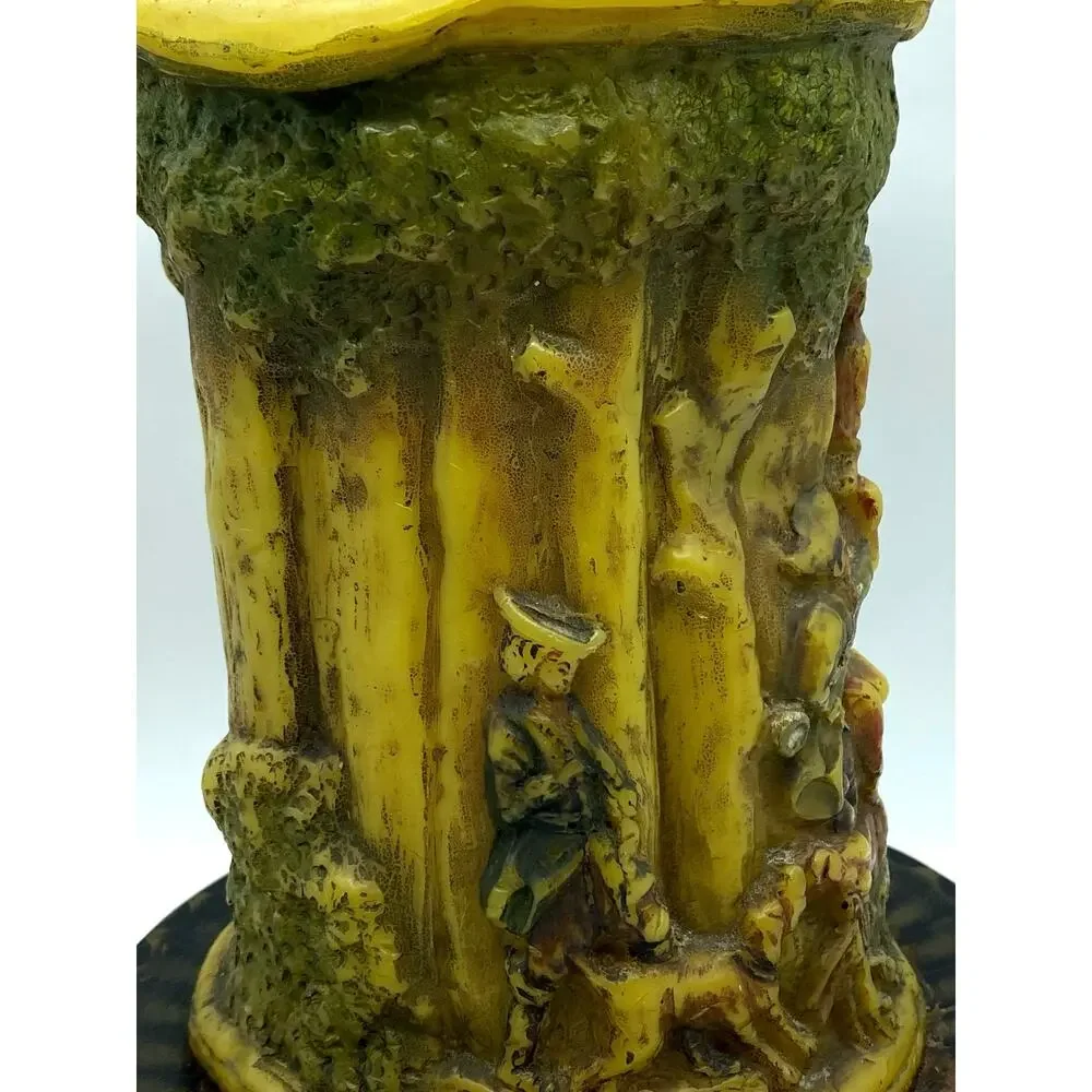 Vintage German Hand Carved Candle Johann Gunter Walldurn Badencast‎ candle stand